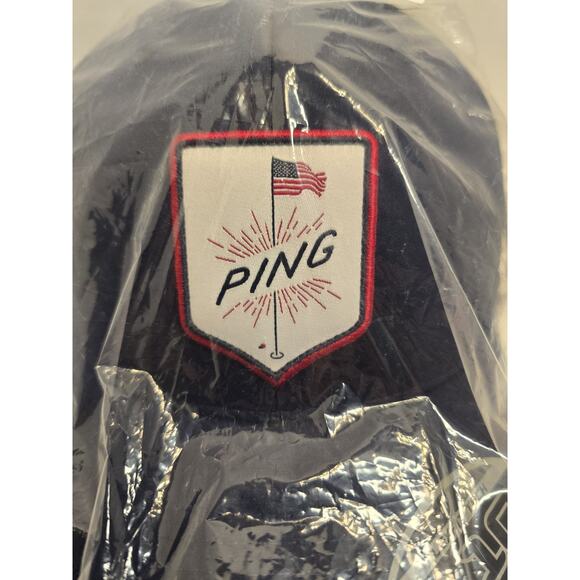 Adult PING Snapback Old Glory Golf Hat NWT Cap White Authentic Blue - Picture 3 of 6